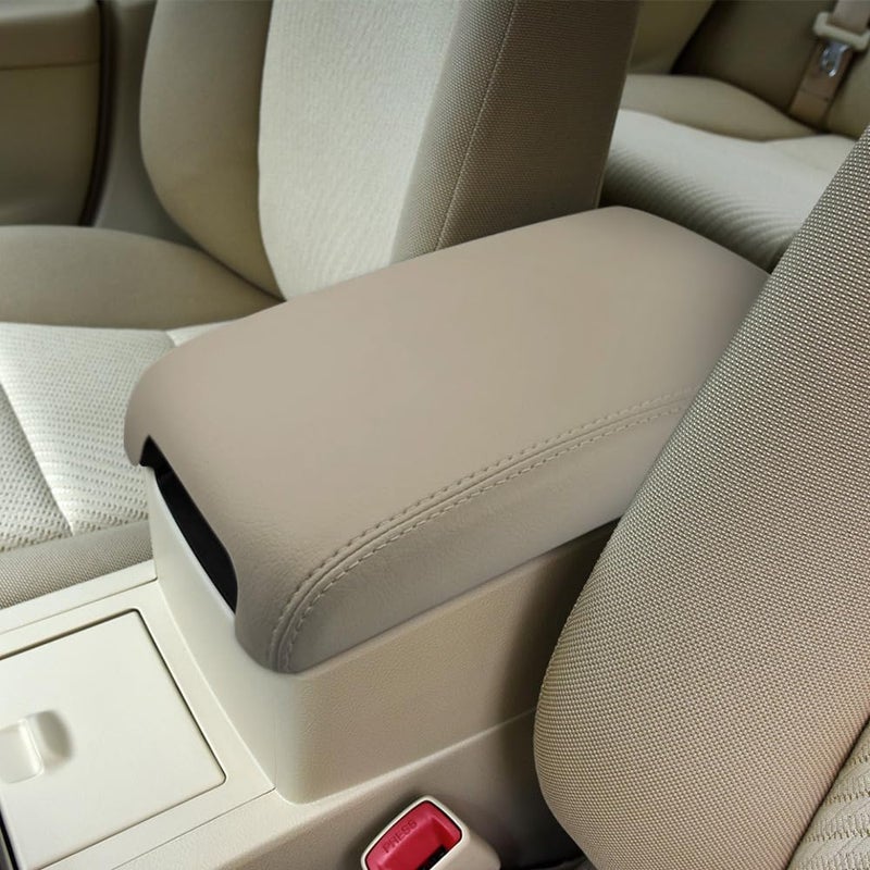 DEYTOP Console Armrest Cover for Toyota Camry 2012-2017 Accessories Car Center Console Cover for 2012 2013 2014-2017 Camry Anti-Scratch Leather Armrest Pad (Beige) - Image 1